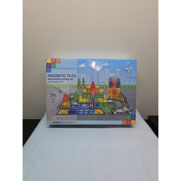 Does not apply Other - 104 PCS Magnetic Tiles Road Set, STEM Construction Toys for Ages 3+ RB4